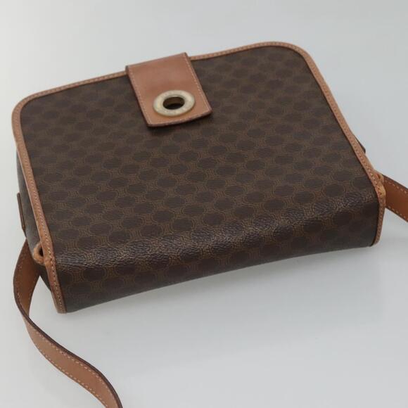 CELINE Macadam Canvas Shoulder Bag Pvc Leather Brown Gold - Picture 6 of 12